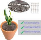 Synrroe 3 Pack Plant Pot Cover Protector Grid with Center Cutout - Cat & Dog Proof Flower Pot Soil Protector, Mesh Guard for Indoor/Outdoor Plants, Garden, Home Use-7.5inch (Small)