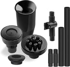 Plastic Fountain Nozzle 1/2, Fountain Head for Garden, Ponds, Tabletop Fish Ponds, Use for Indoor and Outdoor, 9 Components and 5 Different Shapes for Easy Installation, Pool Aerator Nozzle