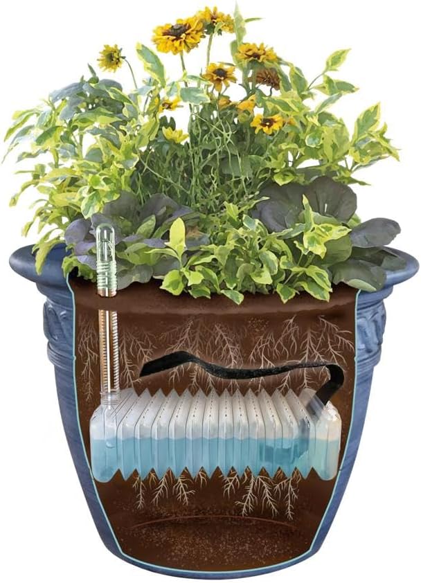 Gardeners Supply Company Adjustable Self-Watering Insert for Pots and Planters | Water Reservoir for Rectangular, Square, and Round Containers for Indoor & Outdoor Greenhouse Potted Plants