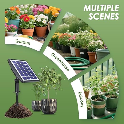 Solar Automatic Drip Irrigation Kit System, 2025 Upgrade Auto Watering System Devices for Garden with Timer, Plant Waterer Outdoor for Raised Bed Potted Plants Greenhouse (49FT-10 Pots)