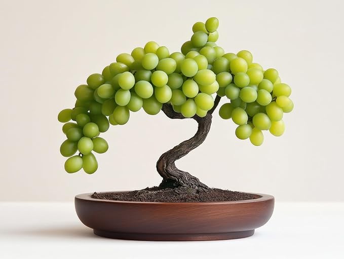 White Grape Bonsai Plants for Growing - 1 Year Seedling - Ready to Plant (1 Seedling)