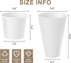Kante Tall Round Planter Set of 2, 15 Inch Tall Decorative Planter Pots for Outdoor Indoor Garden Patio Front Porch (White)