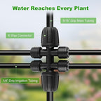 Compact Programmable Solar Automatic Plant Waterer Kit Work with Indoor Outdoor,Self Watering Drip Irrigation Pump Indoor/Outdoor Vacation Free (50FT 5/16" Main Tube Kit)