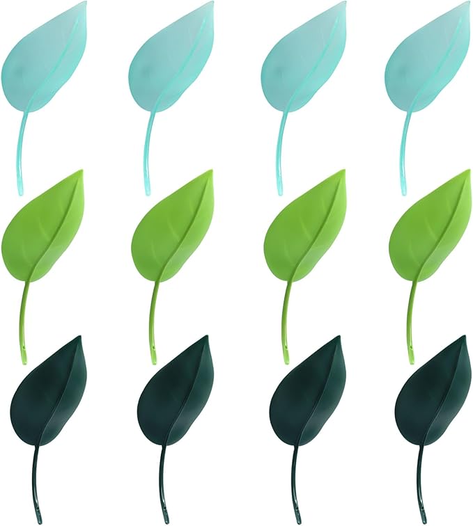 12 PCS Leaf Watering Device - 3 Vibrant Colors Plant Pot Watering Funnels for Indoor & Outdoor Plants, Decorative Leaf-Shaped Water Directing Tools with Robust Plastic