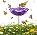 Handmade Metal Flower Garden Stake, 2026 New Handmade Flower Garden Stakes Bird Bath, Hold Water Suitable for Gardens, Patios, Lawns, Backyard Decor and Outdoor Landscaping Use (D)