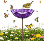 Handmade Metal Flower Garden Stake, 2026 New Handmade Flower Garden Stakes Bird Bath, Hold Water Suitable for Gardens, Patios, Lawns, Backyard Decor and Outdoor Landscaping Use (D)