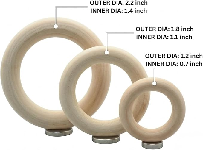 15-Pack Magnetic Air Plant Holders, Breathable Wire Tillandsia Hangers for Fridge & Metal Wall, Modern Miniature Plant Display Rings for DIY Fairy Gardens and Home Decor (1.8 Inch)