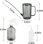 Watering Can Indoor Plants, Small Watering Can 34oz Long Spout Watering Can for Indoor House Plants Outdoor Garden Flowers w Spray Bottle, Squeeze Bottle