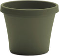 Bloem Terra 10" Diameter Round Living Green Resin Planter Pot with Drainage Holes for Indoor and Outdoor Gardening
