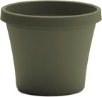 Bloem Terra 10" Diameter Round Living Green Resin Planter Pot with Drainage Holes for Indoor and Outdoor Gardening