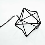 6 Pack Hanging Metal Air Plant Holders with Chain, Black Geometric Tillandsia Air Plant Hanger Cages, 2 Styles Mini Iron Air Plants Live Holders for Home Office Garden Decor