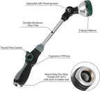 Watering Wand for Garden Hose, 17.5 Inch, 8 Spray Patterns, Garden Hose Nozzle with Thumb Flow Control, Adjustable Water Sprayer with Pivoting Head, Ideal for Hanging Baskets and Shrubs