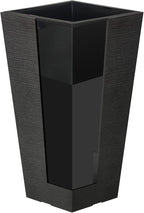 Kante 22 Inch Tall Planter Set of 2, Large Taper Planter for Outdoor Indoor Garden Patio Front Door (Black)