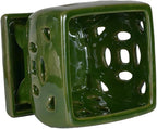 W&W Orchid Pot with Holes and Saucer for Repotting, Seagreen, 5.5"