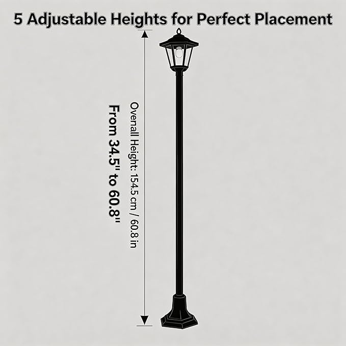 2 Pack 61" Solar Lamps Post,Solar Lamp Post Lights Waterproof Perfect for Festive Decoration in Gardens, Lawn, Patio, Front/Back Door