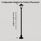 2 Pack 61" Solar Lamps Post,Solar Lamp Post Lights Waterproof Perfect for Festive Decoration in Gardens, Lawn, Patio, Front/Back Door