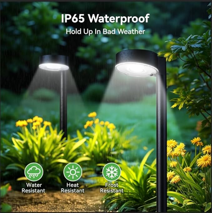 Ahaorigin 8 Pack Solar Pathway Lights Outdoor, 12 Brighter LED Solar Lights Outdoor Waterproof, Up to 12 Hrs Modern Path Light for Yard Garden Walkway Driveway Lawn, Cool White