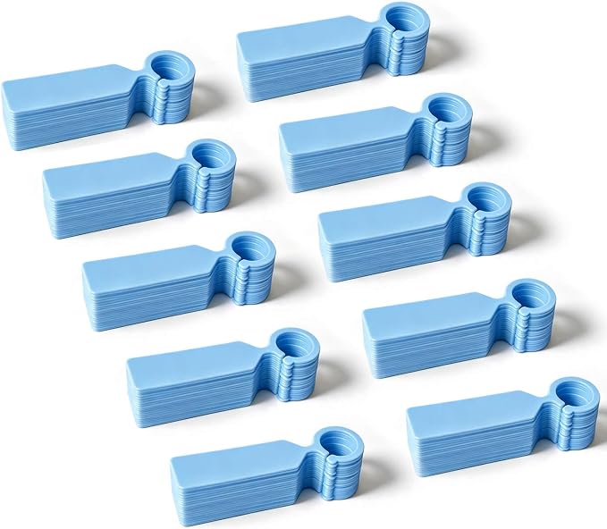 Plant Tags GVKES 200PCS, Thick Waterproof Plant Labels, Weather Resistant Tree Tags Garden Markers for Indoor Outdoor Gardening, Potted Plants, Vegetables, Greenhouse (Light Blue)