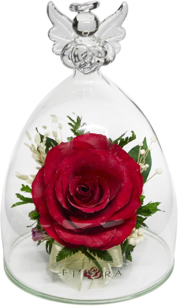 Fiora Flower | Long Lasting Real Roses in a Sealed Vase | Lasts up to 5 Years | Unique Present Gift