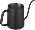 Small Watering Can Indoor Plants - 20 oz Mini Stainless Steel Watering Can with Long Spout Rust-Proof Tiny Metal Watering Can for Small House Plants Flowers Home & Office Black