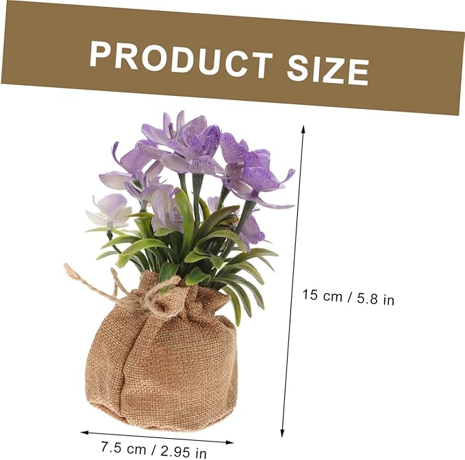 PRETYZOOM Artificial Phalaenopsis Orchid Pot Realistic Fake Flower Arrangement for Home and Office Decor Low Maintenance Centerpiece for Bedroom Living Room Kitchen and Balcony