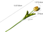 Mandy's Gold Artificial Tulips Flowers Centerpiece, 13.5" Lifelike PU Fake Floral Stems 20pcs for Kitchen Island & Dining Table, Spring Decor for Easter