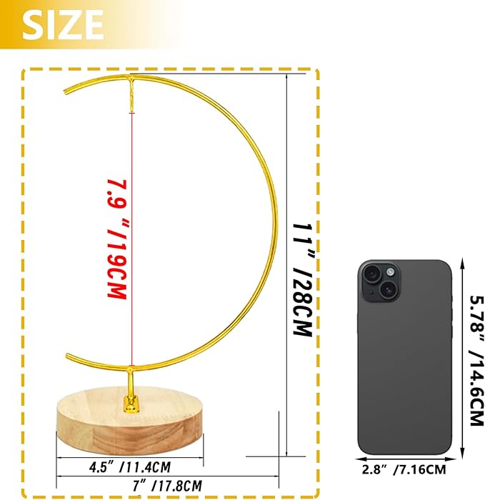 YY YEARCHY Awesomes Terrarium Ornament Display Stand Metal Stand Air Plant Stand Flower Pot Stand Holder Iron Pothook Stand for Hanging Glass Terrarium Globe Ball (2, Bright Gold)