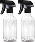 Cleaning Spray Bottles for Plants Misters for Inside, 2 Pack 10 oz Squirt, Water Spray Bottle Mist Sprayer, No Leak Hair Mister Empty with Adjustable Nozzle (Transparent)