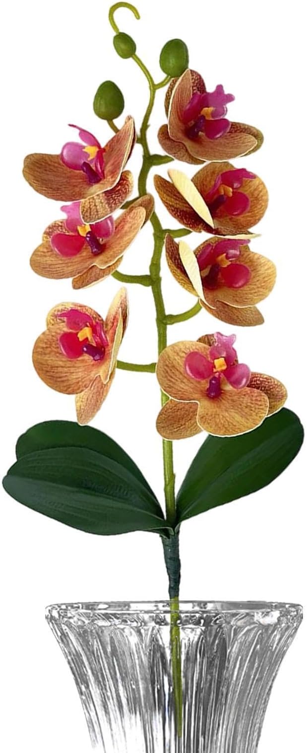 Fake Flowers, Elegant Realistic Design, PP, Orchid Decor Vase, Silk Bloom Arrangement, Long-Lasting, for Home, Bedroom, Bathroom, Living Room, Office