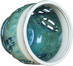 W&W Orchid Pot with Holes and Saucer for Repotting, Teal Mix, 6.5"