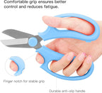 Housolution Flower Scissors, Strong Floral Shears, Premium Steel Garden Pruning Shears Floral Fruits Leaf Scissors Hand Pruner Snip Trimming Tool for Gardening Flower Arrangement, Light Blue