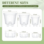 Wonderjune Self Watering Pots for Indoor Plants with Deep Reservoir and High Drainage Holes for Outdoor Plants and Flowers, Bare Root Planter(4.72'', 5.91'', 7.09'',Clear,3 Pcs)