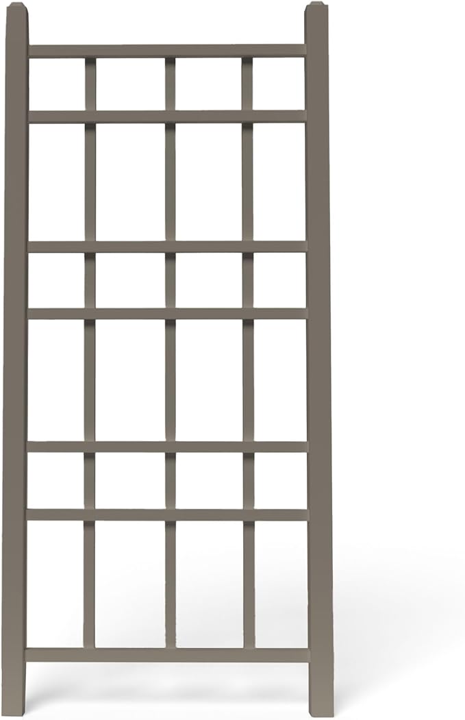 Dura-Trel Cottage 28 by 66 Inch Heavy Duty Weather Stabilized PVC Vinyl Outdoor Garden Patio Trellis with Ground Anchors, Mocha