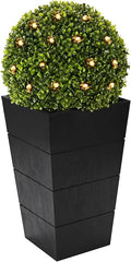 29in Artificial Plants with LED Lights,Artificial Boxwood Topiary Trees Artificial Outdoor with Pot, Artificial Plant Shrub for Front Porch Home Office Decor… ﻿ ﻿