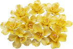 BTMIEY 10 PCS 3D Flower Ceramic Tiles,1.6" Handmade Procelain Ceramic Flowers for Artwork,Fish Tank,Vases,Living Room, Dining Table,Office, Home Floral Decor (Double-Flowered Iridescent Yellow)