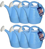 PMU 2 Gallon Watering Can - Garden Watering Can for Indoor & Outdoor Plants - Plastic Water Can with Detachable Sprinkler Head - Large Water Pot, Made in USA - Blue Pkg/6
