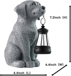 Solar Dog Garden Statues with Solar Lantern，Dog Figurines for Yard Patio Lawn Balcony Ornaments - Birthday Housewarming Garden Gifts for Mothers Day, Grandma