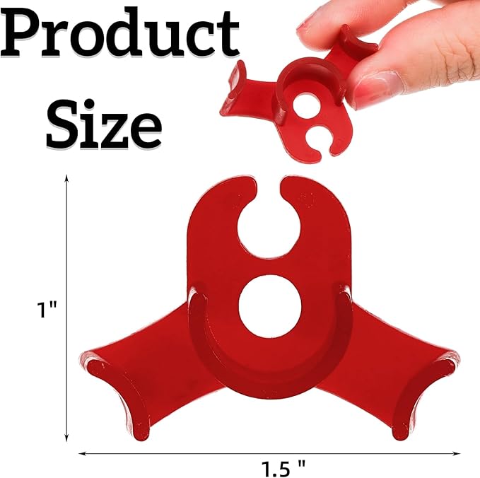 Goaste 100 Pack Plant Training Clips, 90 Degrees Plant Stem Bender, Low Stress Plant Branch Trainer Clips for Flowers, Vegetables (Circle Style,Red)