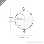 WGV Hanging Terrarium Globe, Width 5", Height 7", Double Hook, DIY Air Succulent Planter, Clear Glass Vase Orb, Candle Holder for Windowsill Outdoor Garden Decor, 6 Pieces Bulk