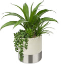 Hollyone Large Artificial Succulents Plants Faux Succulents 12" Fake Succulent Plants in Sliver Ceramic Pot Succulent Plant for Desk Modern Home Living Room Office Table Bathroom Decor
