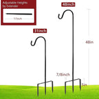 EXCMARK 2 Pack Shepherd Hook 48 inch 1/2 inch Thick Use at Weddings, Hanging Solar Lights, Lanterns, Bird Feeders, Metal Hanger Hook. (Bronze, 48 inch) U.S. Patent.