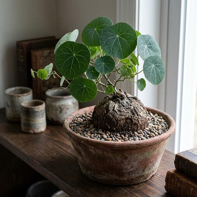 Stephania Erecta Bulb Style Plant in 3.5 – 4" Inch Pot | Stephania Cephalantha Live Caudex | Easy Indoor Growing | Decorative Addition to Home & Office | Ideal for Unique Plant Gifts