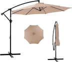 NEWBULIG 10FT Patio Umbrella, Offset Cantilever Outdoor Patio Table Umbrella, UV Protection, Fade Resistant Fabric, Easy Tilt Adjustment for Pool, Deck, Garden, Backyard