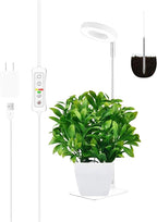 yadoker Halo Plant Grow Light, LED Growing Light with Base Full Spectrum for Indoor Plants,Height Adjustable, Automatic Timer, 5V Low Safe Voltage,Idea for Small Plants