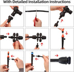 Drip Irrigation System with Water Timer Quick-Connect Automatic Irrigation Kit with 1/2 inch Hose 1/4 inch Distribution Tubing and Accessories DIY Garden Misting System for Yard, Lawn, Patio