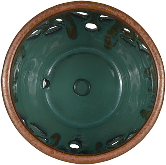 W&W Orchid Pot with Holes and Saucer for Repotting, Tan Mix, 6.5"