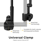 G4Free UPF 50+ Adjustable Beach Umbrella XL with Universal Clamp for Chair Stroller Wheelchair Golf Cart Bleacher Patio