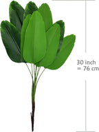 Artificial Bird of Paradise Plant, Faux Palm Plants with Real Touch Leaves Fake Banana Tree Plastic Stems for Home Room Greenery Decor Office Indoor Outdoor Garden Wedding Party DIY Decorations 2 Pack