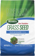 Scotts Turf Builder Grass Seed Sun and Shade Mix - Grass Seed Plus Lawn Fertilizer and Soil Improver, Covers Up To 960 sq. ft., 2.4 lb.