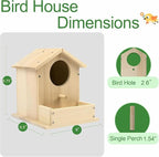 Bird House Kits for Adult, Wooden DIY Birdhouse Kit, Outdoor Woodworking Crafts Freestyle Painting, Arts and Crafts Projects with Paints & Brushes, Hanging Birdhouse for Garden Yard Decor Gifts (1Pcs)